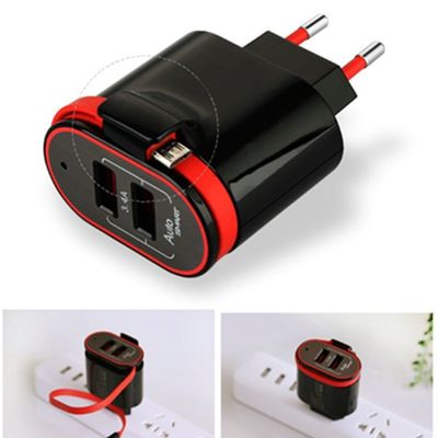 ODM 18w QC 3.0 Fast Wall Charger ,  2 In 1 Multiple Fast Charger With Foldable Lighting