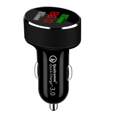 ODM Dual USB Fast Car Phone Charger 30W High Speed DC To DC Car Charger With LED Display